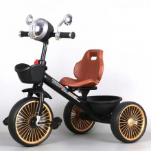 音乐灯光儿童三轮车1-5岁三轮脚踏车简易小孩男女头灯三轮车