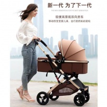 高景观婴儿推车可坐可躺可换向外出溜娃神器双向减震宝宝推车