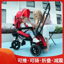 减震单人可躺可旋转可折叠儿童脚踏三轮车 带蓬三轮车