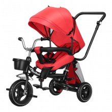 减震单人可躺可旋转可折叠儿童脚踏三轮车 带蓬三轮车