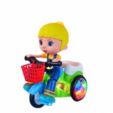 儿童玩具电动旋转特技三轮车抖音同款音乐发光卡通玩具摆摊