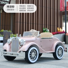 复古劳斯仿真儿童电动汽车高端双拼色男女宝遥控玩具车四驱可坐人