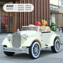 复古劳斯仿真儿童电动汽车高端双拼色男女宝遥控玩具车四驱可坐人