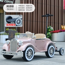 复古劳斯仿真儿童电动汽车高端双拼色男女宝遥控玩具车四驱可坐人