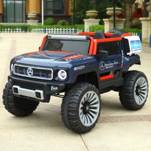 婴儿童电动车四驱越野车警车玩具车可坐双人宝宝遥控汽车小孩摇摆