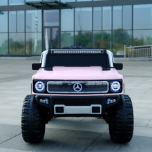 婴儿童电动车四驱越野车警车玩具车可坐双人宝宝遥控汽车小孩摇摆