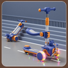 新款儿童滑板车男女宝宝多功能玩具车带音乐灯光折叠座椅滑滑车小