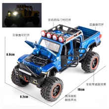 合金车模1:32大轮吉普滑行越野车带声光男玩具车模型摆件收藏