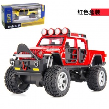 合金车模1:32大轮吉普滑行越野车带声光男玩具车模型摆件收藏