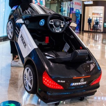 儿童电动车四轮玩具汽车宝宝小孩警车police喊话器警报可