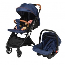 轻便新生婴儿推车折叠可躺可坐简易车载提篮式安全座椅四三合一体