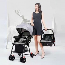 儿童可坐躺BB带安全座椅手推车一键折叠婴儿推车小孩四伞把车