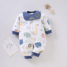 婴儿连体衣秋冬棉质保暖夹棉男女宝宝哈衣爬服新生儿衣服童装