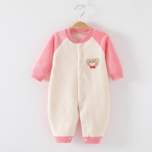 婴儿连体衣秋冬加绒新款哈衣家居服双面拉绒宝宝保暖爬服