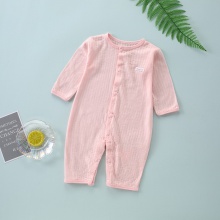 婴儿连体衣夏棉质新款长袖哈衣爬服宝宝婴童衣服九分袖儿童 空调服