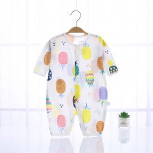婴儿连体衣夏棉质新款长袖哈衣爬服宝宝婴童衣服九分袖儿童 空调服