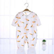 婴儿连体衣夏棉质新款长袖哈衣爬服宝宝婴童衣服九分袖儿童 空调服