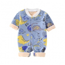 婴儿连体衣加绒秋冬无骨爬服牛奶丝宝宝连身衣新童装哈衣