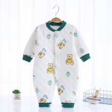 保暖宝宝爬服春秋无骨棉新生儿衣服哈衣薄棉婴儿连体衣