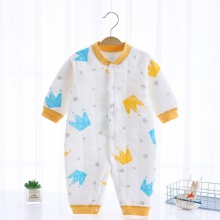 保暖宝宝爬服春秋无骨棉新生儿衣服哈衣薄棉婴儿连体衣