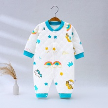 保暖宝宝爬服春秋无骨棉新生儿衣服哈衣薄棉婴儿连体衣