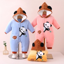 宝宝加厚外出服秋冬季加绒哈衣加棉爬服灯芯绒婴儿连体衣