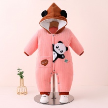 宝宝加厚外出服秋冬季加绒哈衣加棉爬服灯芯绒婴儿连体衣