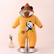 宝宝加厚外出服秋冬季加绒哈衣加棉爬服灯芯绒婴儿连体衣