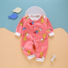 牛奶丝加绒婴儿连体衣秋冬哈衣宝宝服新生儿衣服爬服