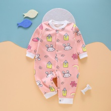 牛奶丝加绒婴儿连体衣秋冬哈衣宝宝服新生儿衣服爬服