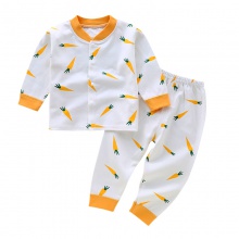 婴儿服装秋棉质内衣套装保暖棉质两用裆秋衣秋裤宝宝衣服