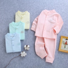 婴儿服装秋棉质内衣套装保暖棉质两用裆秋衣秋裤宝宝衣服