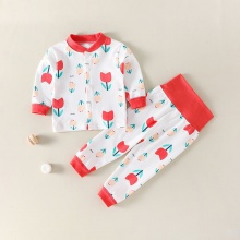 婴儿服装秋棉质内衣套装保暖棉质两用裆秋衣秋裤宝宝衣服