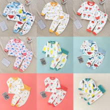 婴儿服装秋棉质内衣套装保暖棉质两用裆秋衣秋裤宝宝衣服