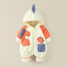 婴儿衣服冬季男女宝宝满月服爬服加绒保暖套装新生儿外出连体衣潮