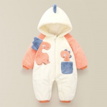 婴儿衣服冬季男女宝宝满月服爬服加绒保暖套装新生儿外出连体衣潮