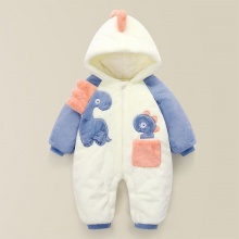 婴儿衣服冬季男女宝宝满月服爬服加绒保暖套装新生儿外出连体衣潮