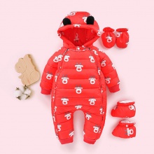 新生婴儿衣服秋冬套装羽绒服冬季女宝宝连体衣外出抱衣洋气冬装