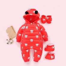 新生婴儿衣服秋冬套装羽绒服冬季女宝宝连体衣外出抱衣洋气冬装