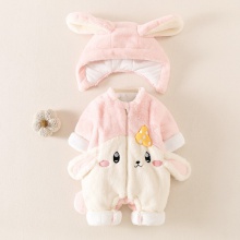 婴儿衣服冬装女宝宝冬季外出服公主一周岁可爱加绒加厚连体衣冬季