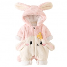 婴儿衣服冬装女宝宝冬季外出服公主一周岁可爱加绒加厚连体衣冬季
