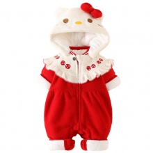 婴儿衣服冬装加厚公主毛毛衣新生女宝宝加绒连体衣冬季外出服