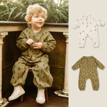 北欧风纯棉连体衣宝宝春秋哈衣外出儿童男女衣服爬爬服IN S网红