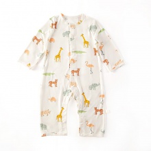 2023新款婴幼儿连体衣夏季宝宝哈衣爬爬服竹棉长袖衣服薄 款空调服