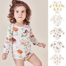 欧美风长袖包屁衣信封领连体衣婴儿春秋可爱爬爬服女宝宝网红