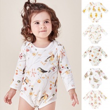 欧美风长袖包屁衣信封领连体衣婴儿春秋可爱爬爬服女宝宝网红