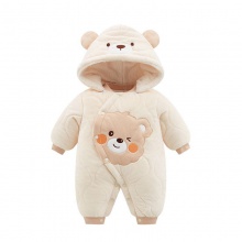 婴儿连体衣服冬季男女宝宝加绒加厚棉衣哈衣新生儿外出保 暖爬爬服