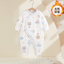 新生婴儿连体衣儿童秋冬季纯棉无骨哈衣服初生睡衣男女宝宝爬服春