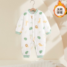 新生婴儿连体衣儿童秋冬季纯棉无骨哈衣服初生睡衣男女宝宝爬服春