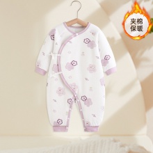 新生婴儿连体衣儿童秋冬季纯棉无骨哈衣服初生睡衣男女宝宝爬服春